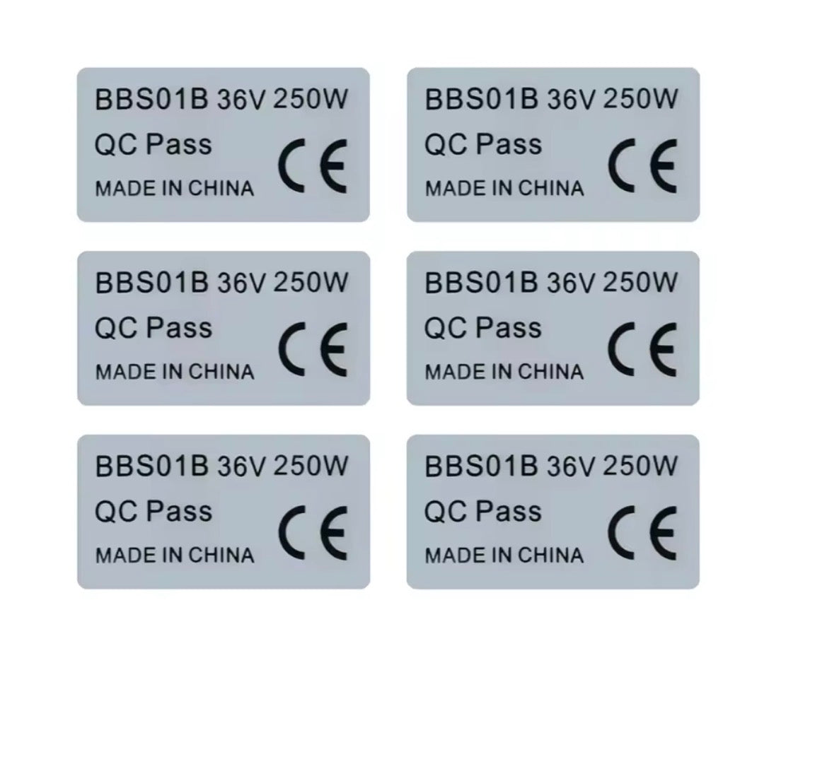36V 250w Sticker (6 Pcs)