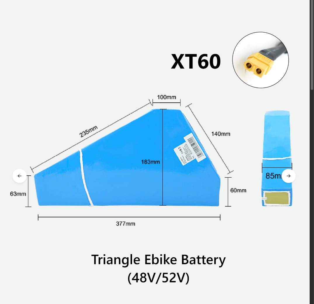 48/52/72v Triangle E-bike batterys