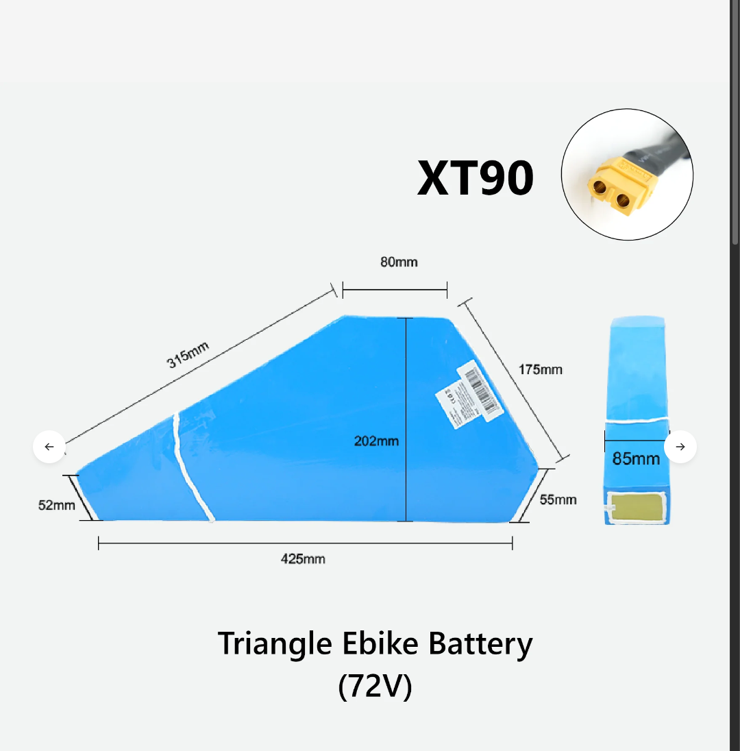 48/52/72v Triangle E-bike batterys
